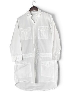 ASEEDONCLOUD Handwerker Cotton Workwear Shirt Dress Utility in Off-White Japan S